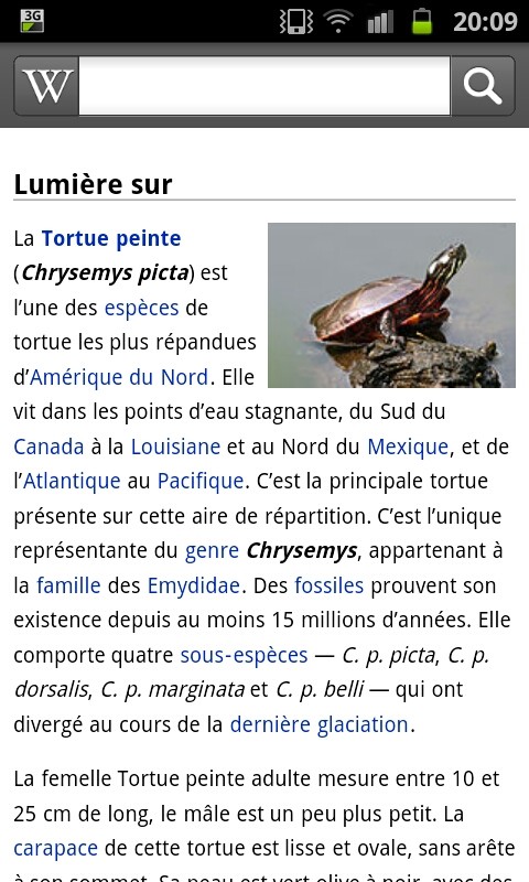 Wikipédia aime les tortues Article de wikipédia sur les tortues peintes
