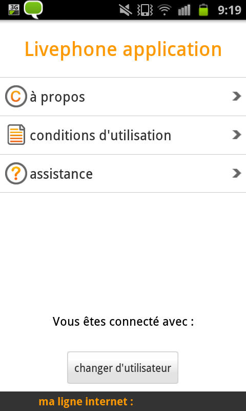 infos Livephone informations et conditions d'utilisation de l'application livephone