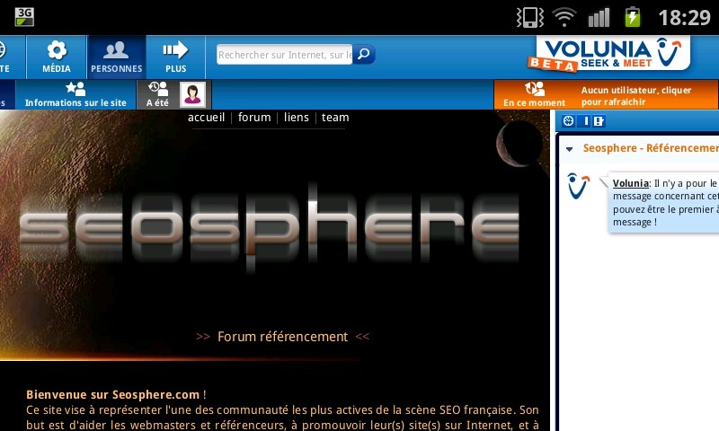 Visite d'un site par volunia Visite d'un site par volunia
