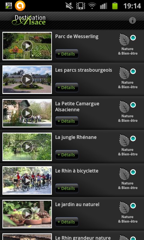 liste de vidéos liste de vidéos sur l'Alsace pour android