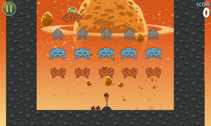 Space birds invaders niveau bonus type space invaders dans angry birds space