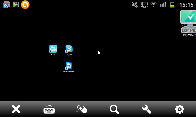 Bureau vu avec TeamViewer Bureau d'ordinateur vu avec TeamViewer pour android