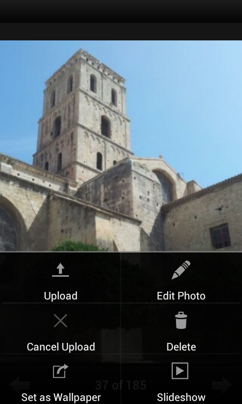 menu menu de l'application adobe photoshop express sur android