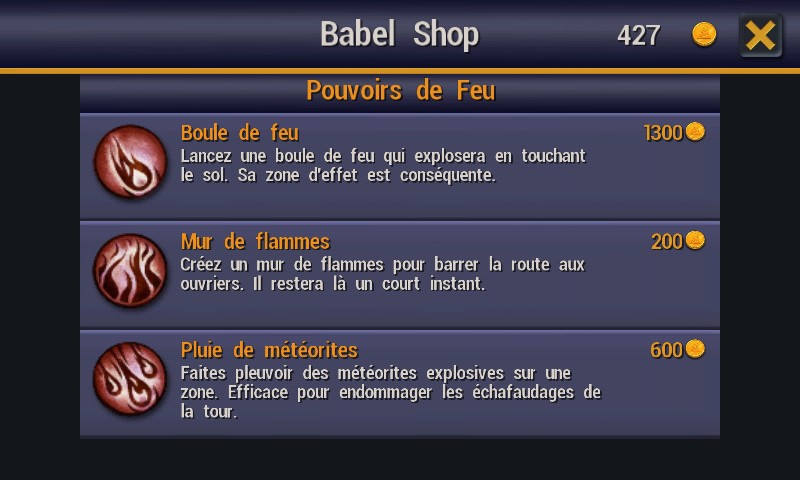 amélioration des pouvoirs améliorer les pouvoirs dans le jeu babel rising 3d