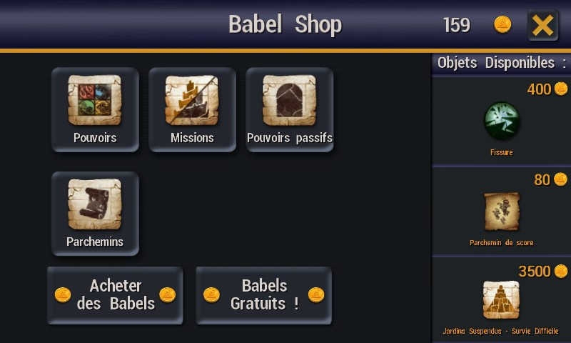 Babel shop le babel shop dans le jeu sur android babel rising