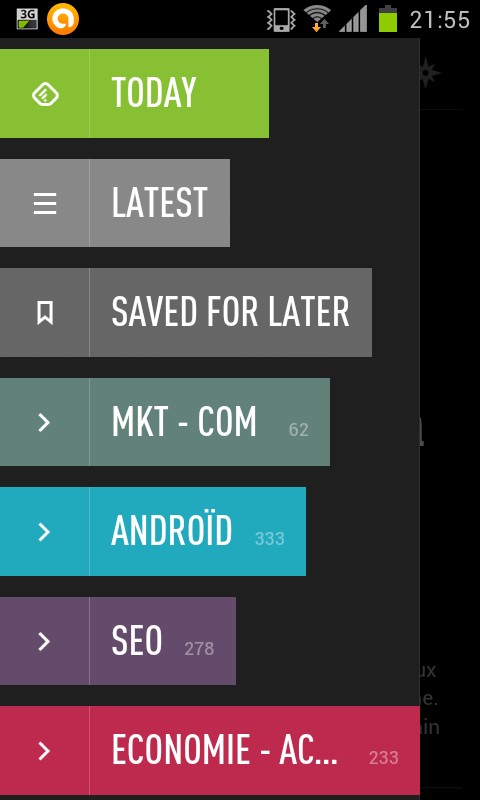catégories les catégories dans feedly pour les sources d'information