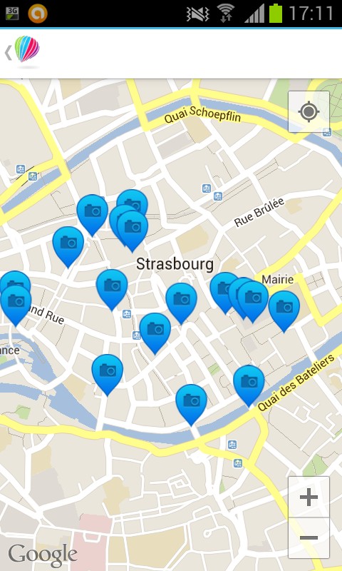 Carte avec les sites d'intéret géolocalisation des sites présentés par gogobot