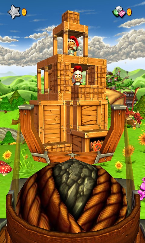 Préparez le lancer de boulet Utilisation de la catapulte dans le jeu catapult king