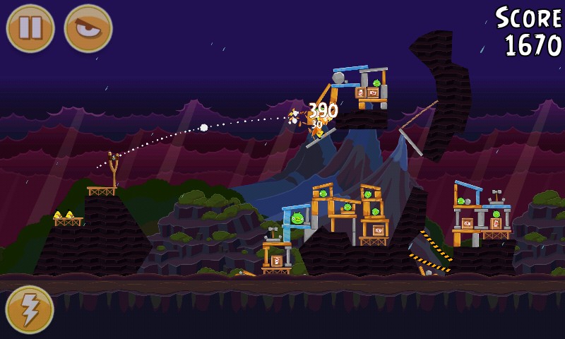 Exemple de niveau Exemple d'un niveau du jeu angry birds sur android