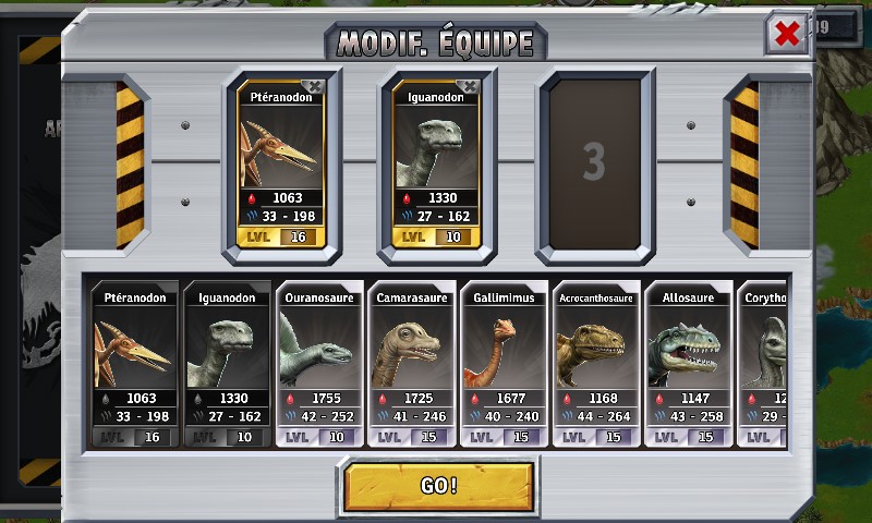 Equipe de dinos Constitution de l'équipe de dinosaures