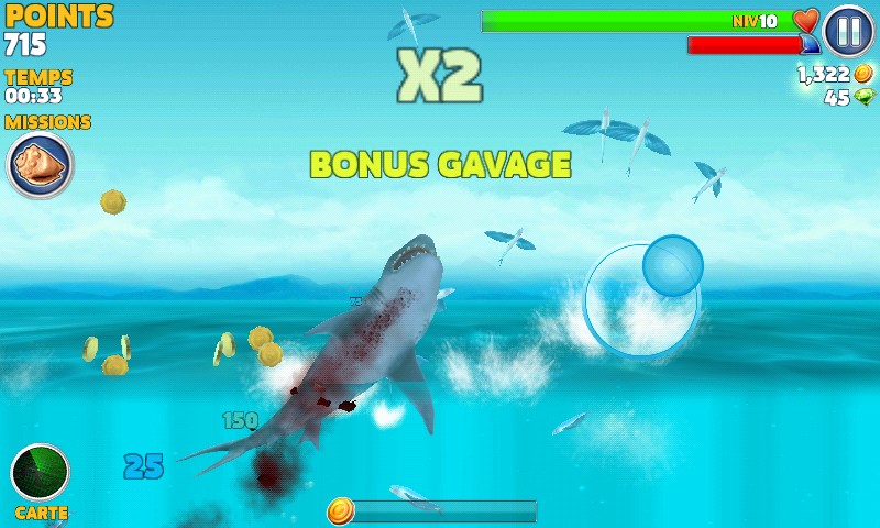 bonus multiplicateurs dans hungry shark evolution