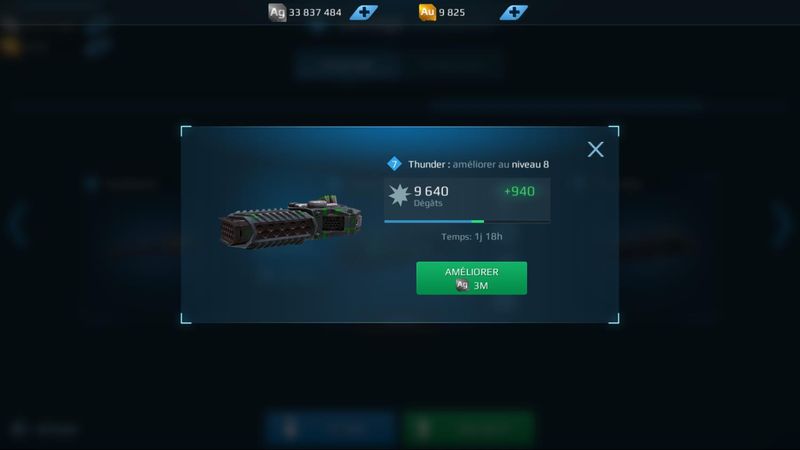 améliorer les armes dans le hangar