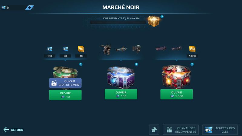 le marché noir et les récompenses